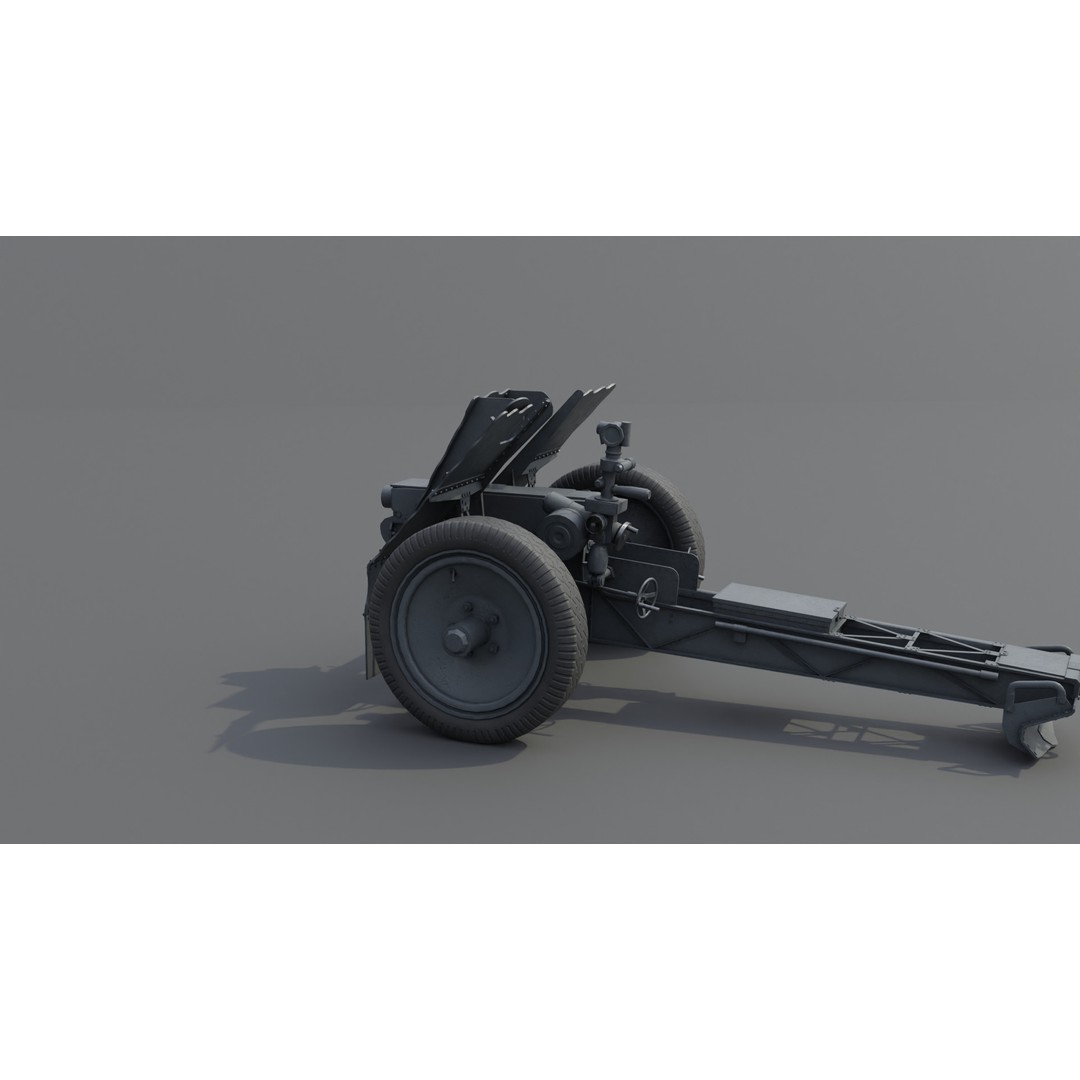 75mm Light Infantry Gun 3D Model – Low Poly Game Asset, FBX, Blender - View 24