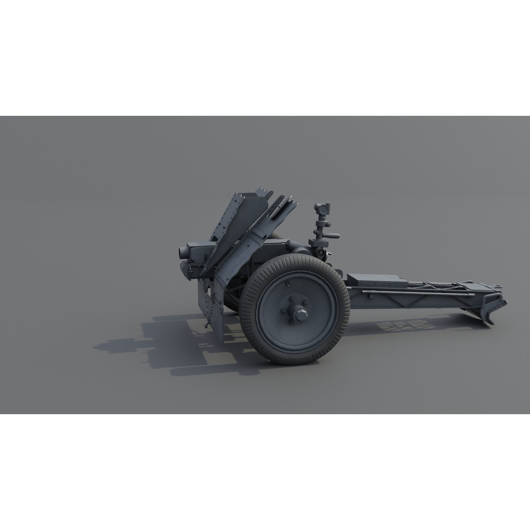 75mm Light Infantry Gun 3D Model – Low Poly Game Asset, FBX, Blender - View 25
