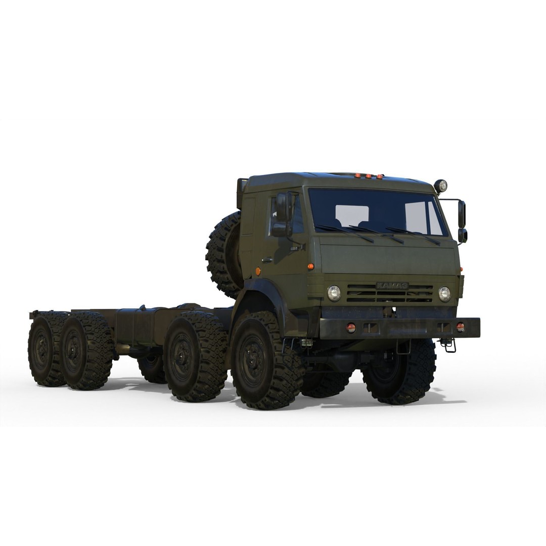 KamAZ-6350 3D Model – Heavy Utility Truck, PBR Textures, FBX - View 4