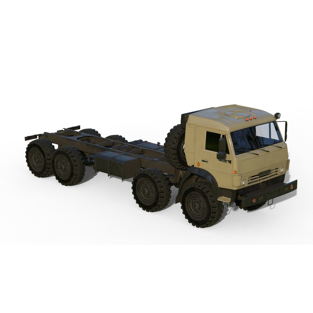 KamAZ-6350 3D Model – Heavy Utility Truck, PBR Textures, FBX - View 6