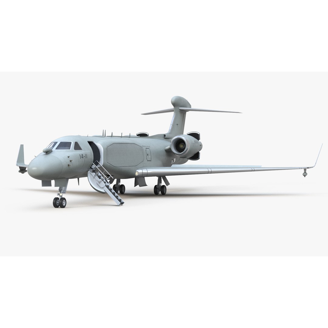 Gulfstream G550 CAEW 3D Model – High Poly Military Aircraft, FBX, PBR - View 10