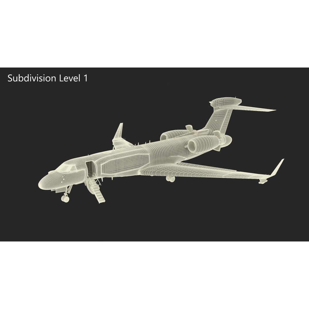 Gulfstream G550 CAEW 3D Model – High Poly Military Aircraft, FBX, PBR - View 19