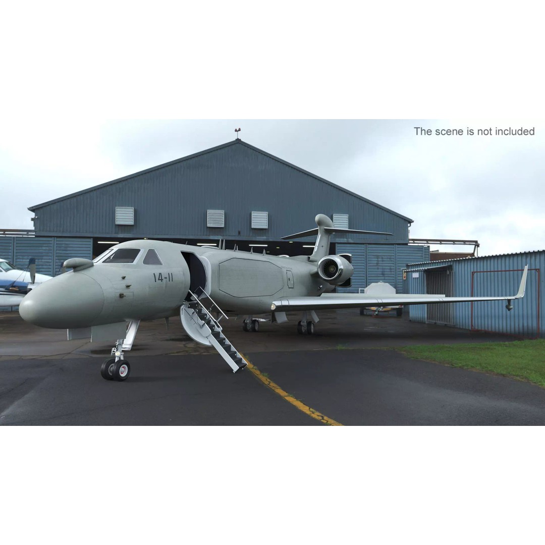 Gulfstream G550 CAEW 3D Model – High Poly Military Aircraft, FBX, PBR - View 2