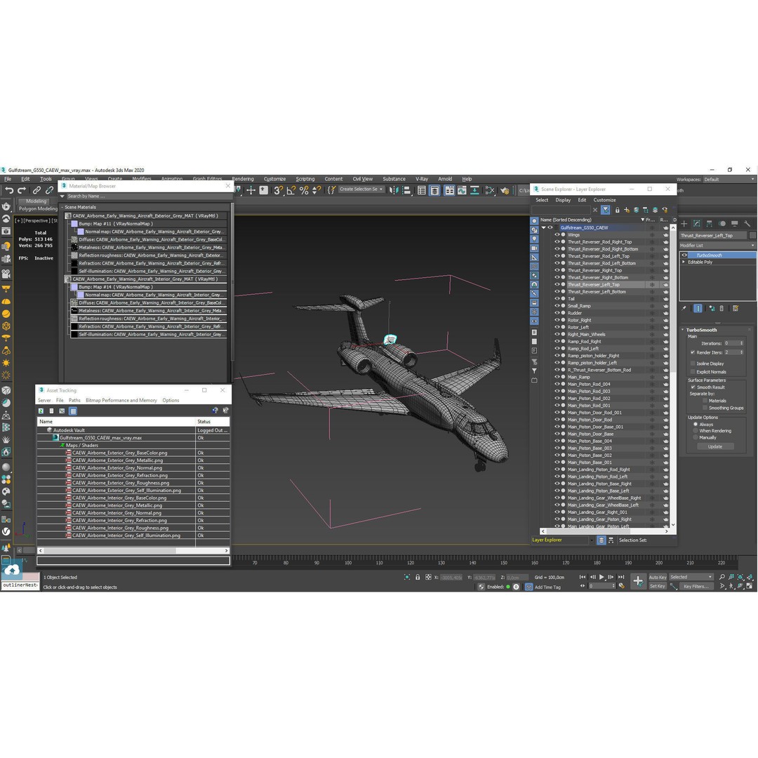 Gulfstream G550 CAEW 3D Model – High Poly Military Aircraft, FBX, PBR - View 22