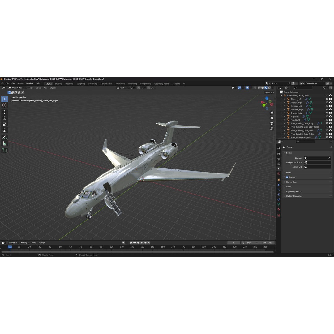 Gulfstream G550 CAEW 3D Model – High Poly Military Aircraft, FBX, PBR - View 23