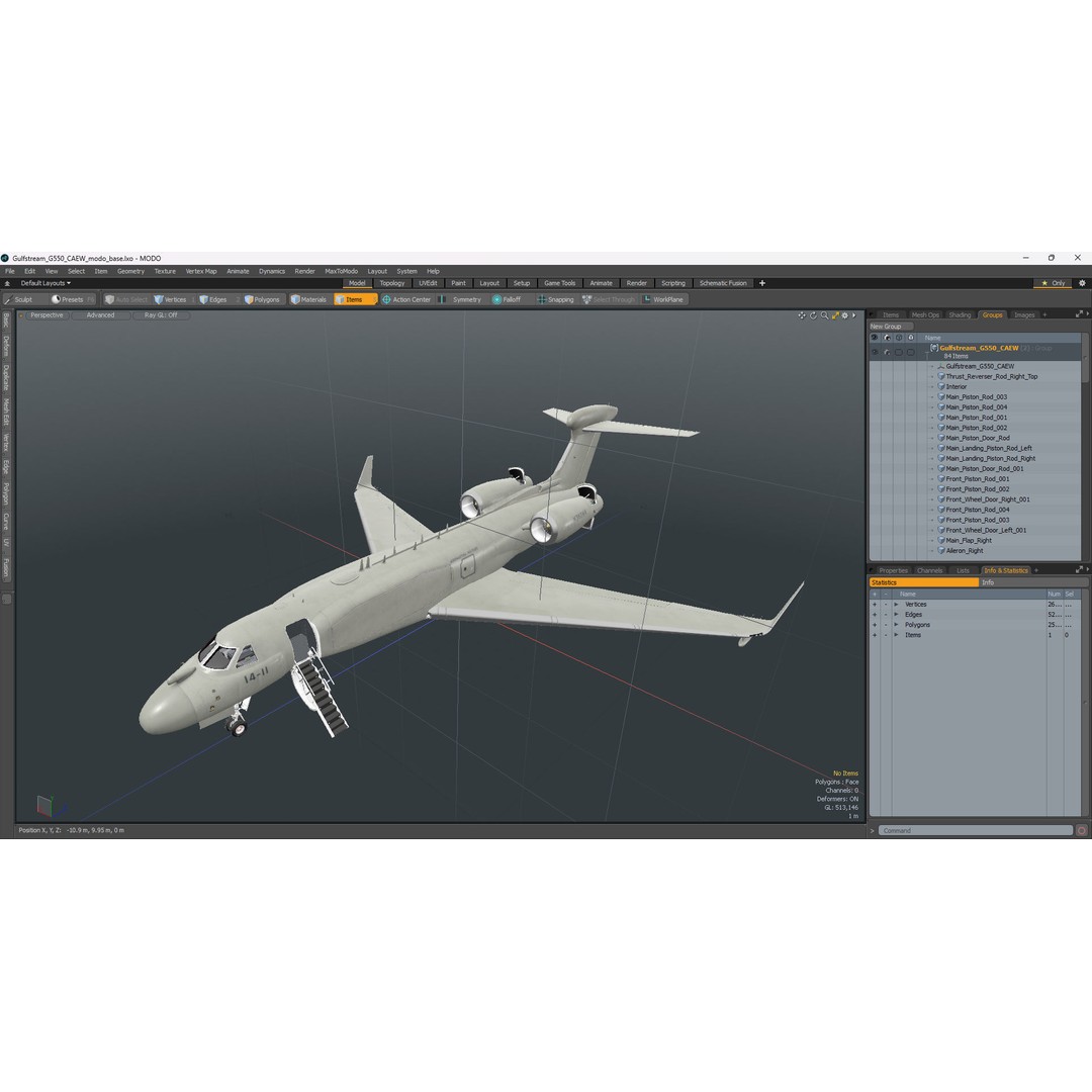 Gulfstream G550 CAEW 3D Model – High Poly Military Aircraft, FBX, PBR - View 24