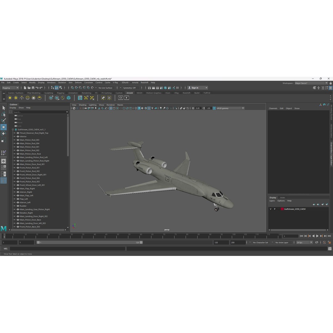 Gulfstream G550 CAEW 3D Model – High Poly Military Aircraft, FBX, PBR - View 25