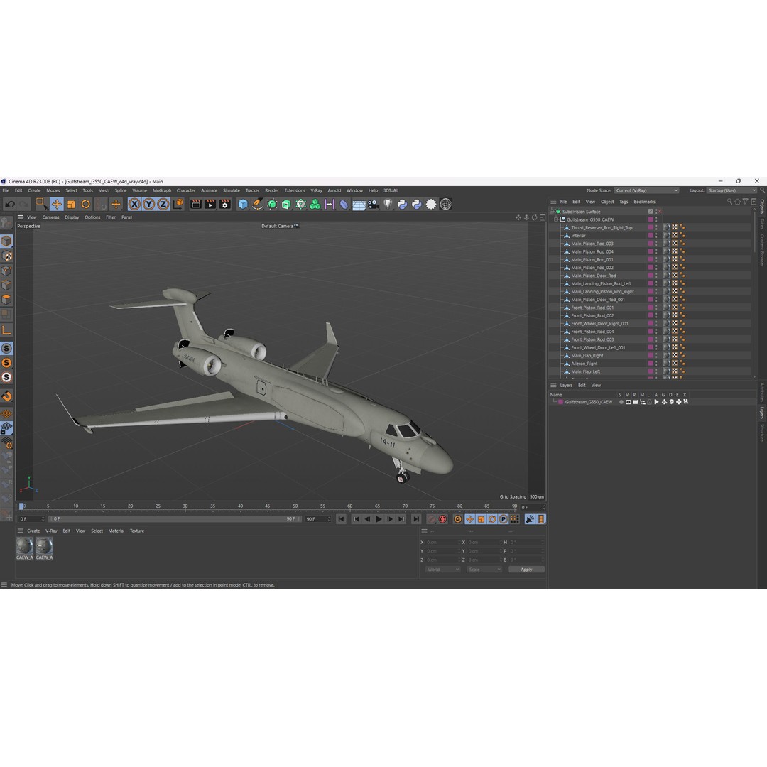 Gulfstream G550 CAEW 3D Model – High Poly Military Aircraft, FBX, PBR - View 26