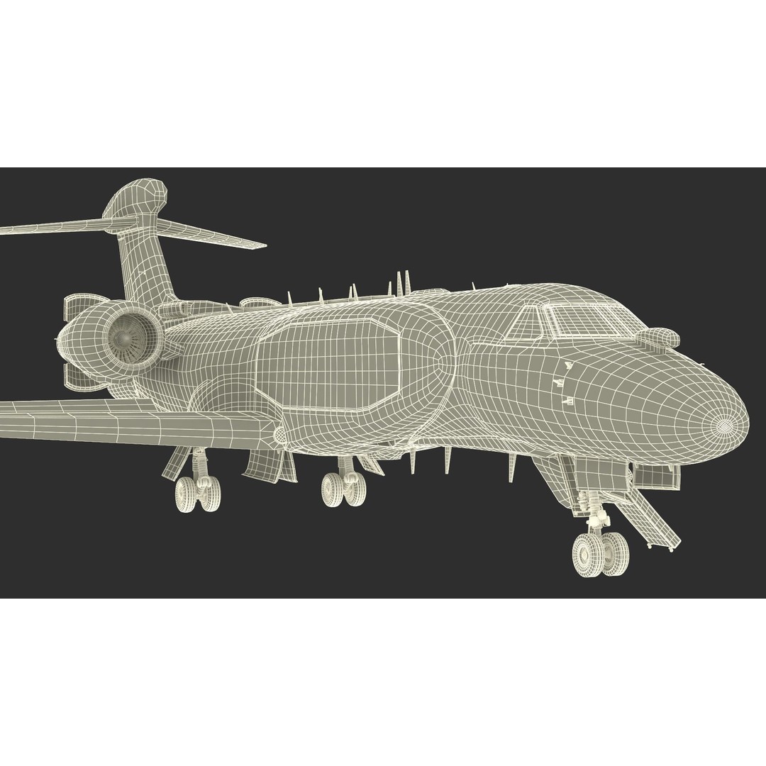 Gulfstream G550 CAEW 3D Model – High Poly Military Aircraft, FBX, PBR - View 27