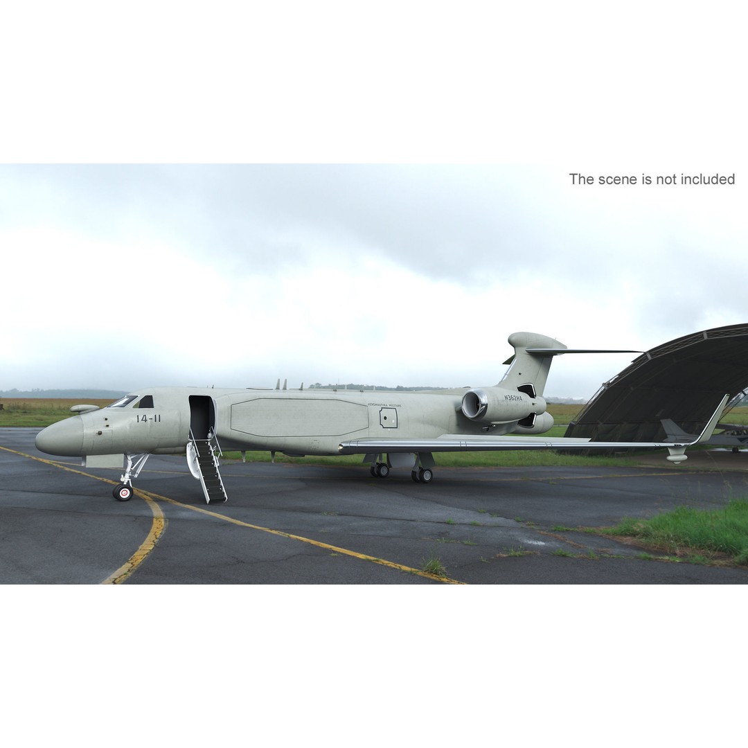 Gulfstream G550 CAEW 3D Model – High Poly Military Aircraft, FBX, PBR - View 3