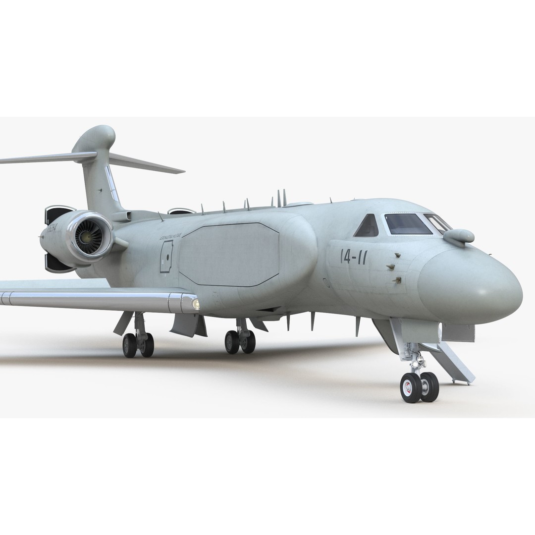 Gulfstream G550 CAEW 3D Model – High Poly Military Aircraft, FBX, PBR - View 7