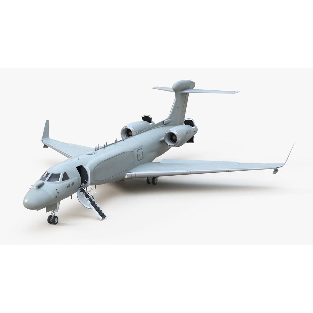 Gulfstream G550 CAEW 3D Model – High Poly Military Aircraft, FBX, PBR - View 8