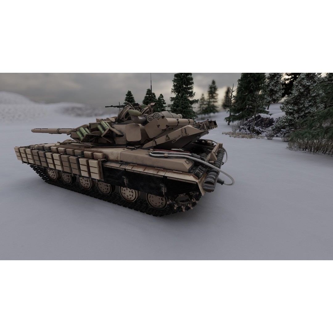 T-64 Main Battle Tank 3D Model – Textured Game Asset, FBX & OBJ - View 10