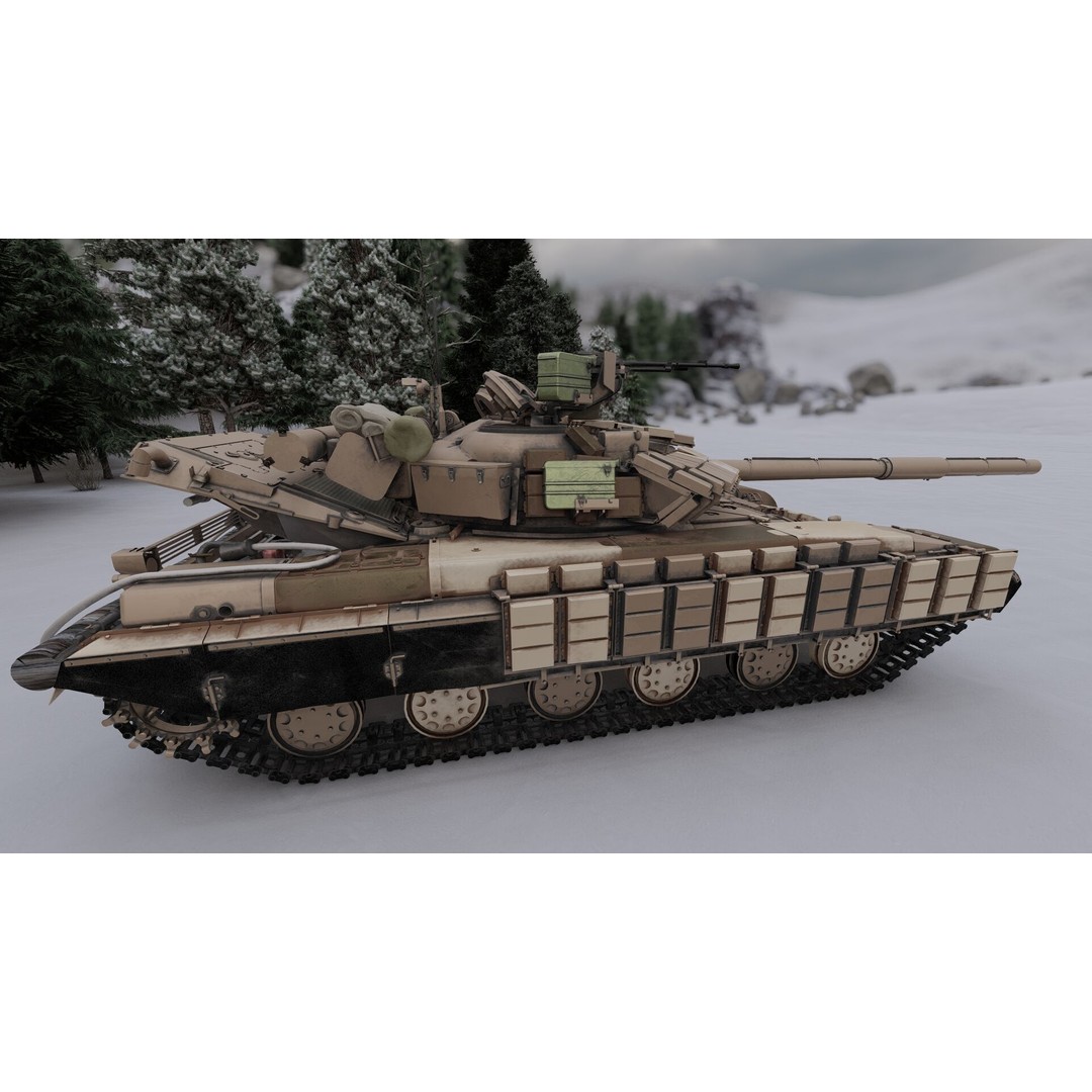 T-64 Main Battle Tank 3D Model – Textured Game Asset, FBX & OBJ - View 14