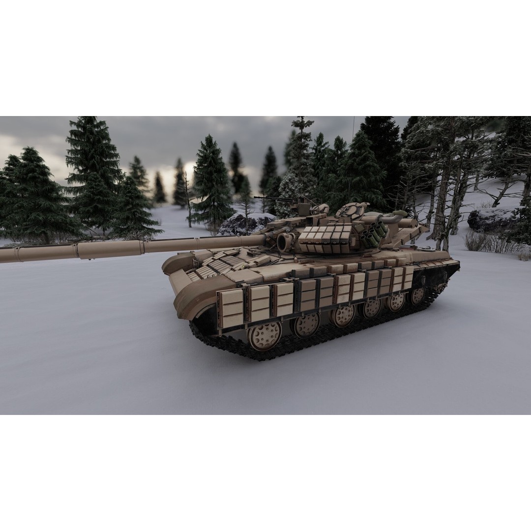 T-64 Main Battle Tank 3D Model – Textured Game Asset, FBX & OBJ - View 8