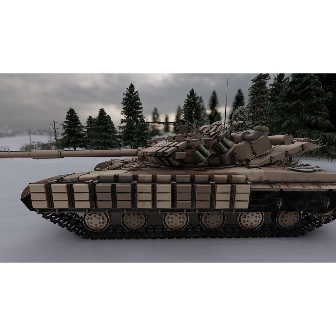 T-64 Main Battle Tank 3D Model – Textured Game Asset, FBX & OBJ - View 9