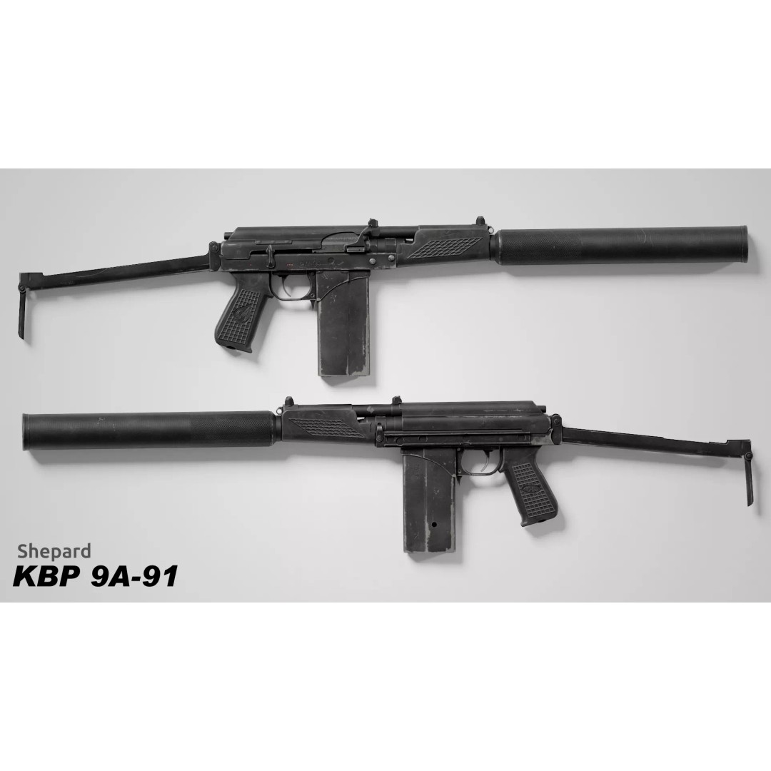 9A-91 3D Model – Low Poly Game Ready Assault Rifle, FBX - View 2