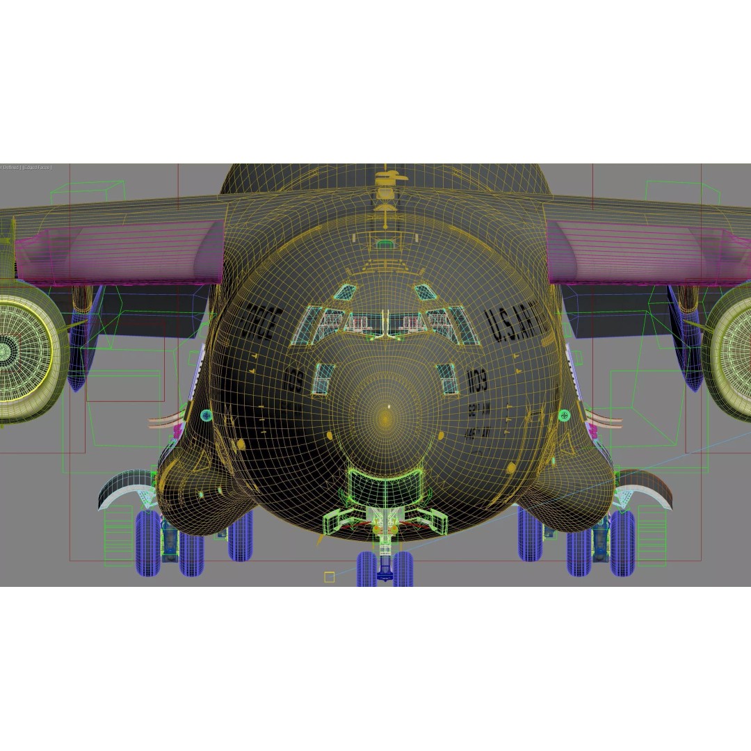 C-17 Globemaster III 3D Model – Low-Poly Military Transport Aircraft, FBX - View 15