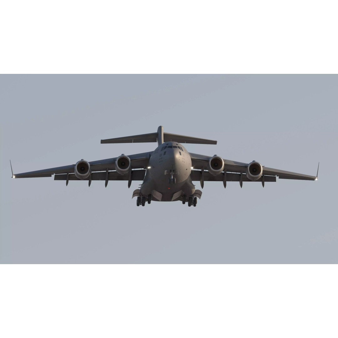 C-17 Globemaster III 3D Model – Low-Poly Military Transport Aircraft, FBX - View 5