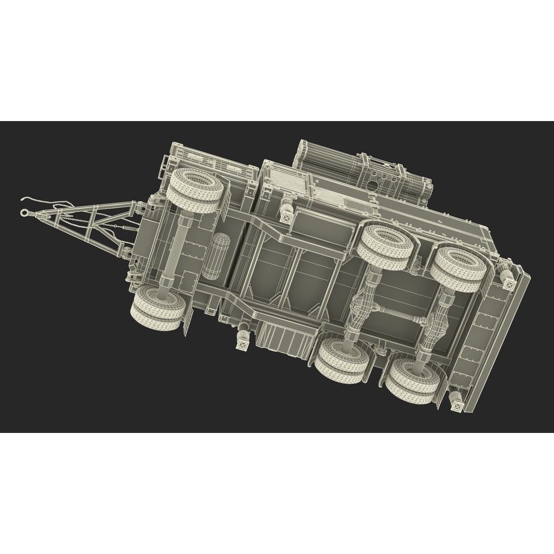 Truck with Trailer Air Defense Missile Complex 3D Model – PBR Military Vehicle, FBX, OBJ