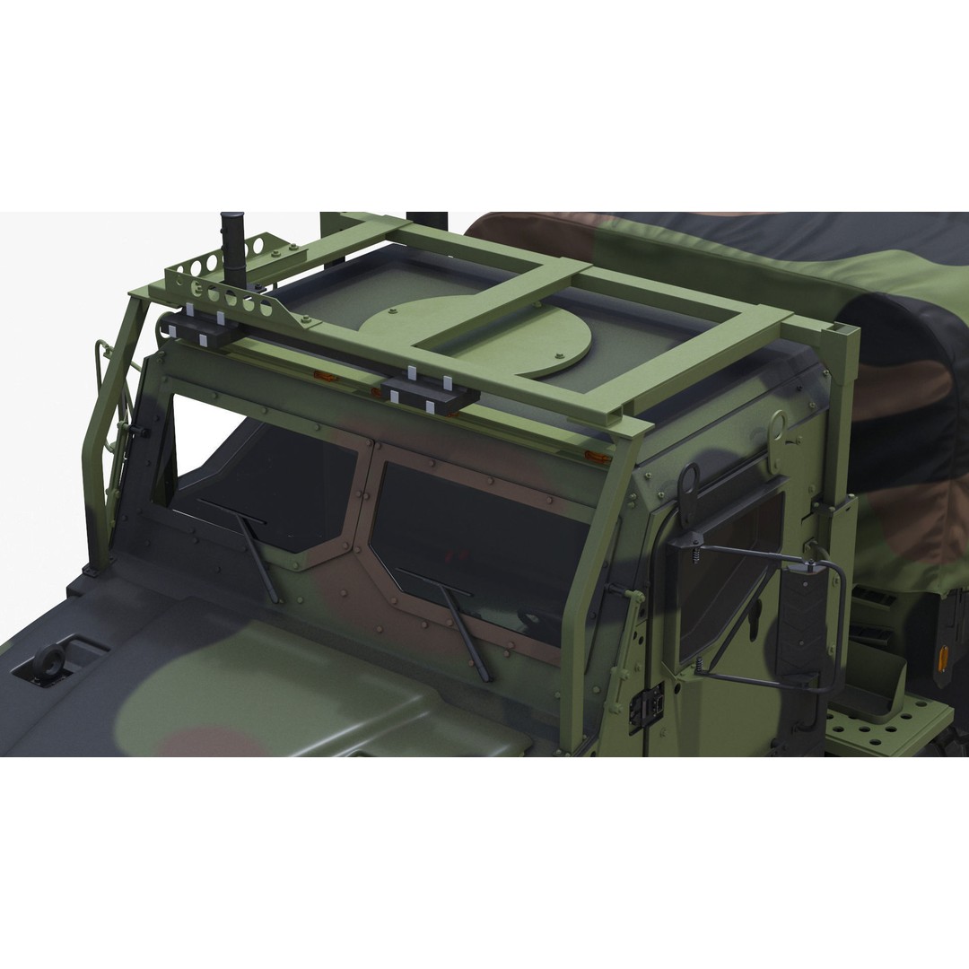 Truck with Trailer Air Defense Missile Complex 3D Model – PBR Military Vehicle, FBX, OBJ - View 18