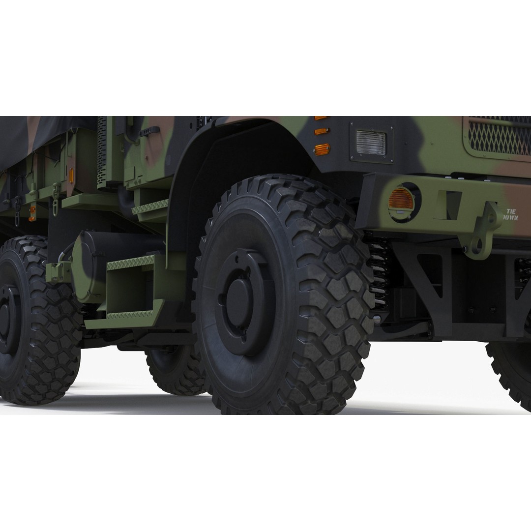 Truck with Trailer Air Defense Missile Complex 3D Model – PBR Military Vehicle, FBX, OBJ - View 19
