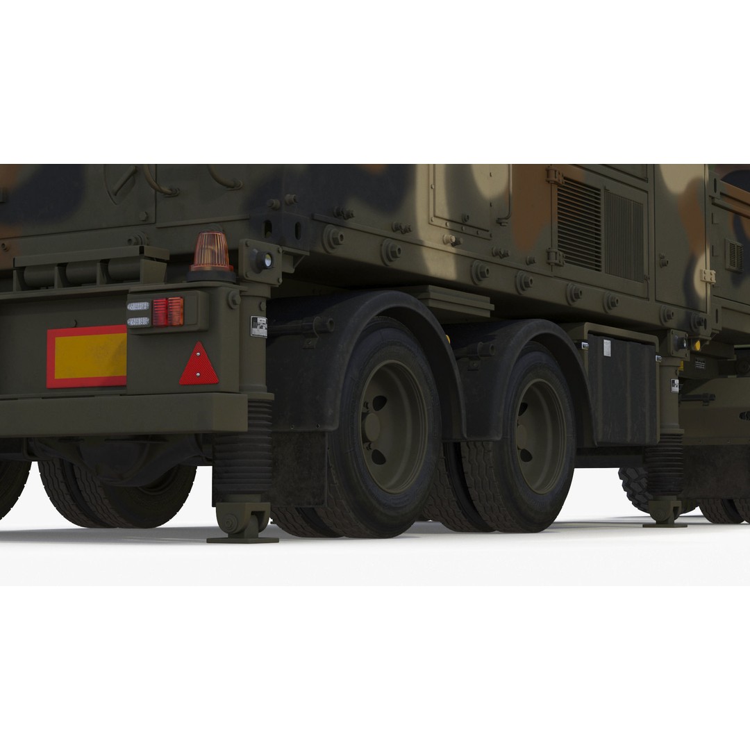 Truck with Trailer Air Defense Missile Complex 3D Model – PBR Military Vehicle, FBX, OBJ - View 21