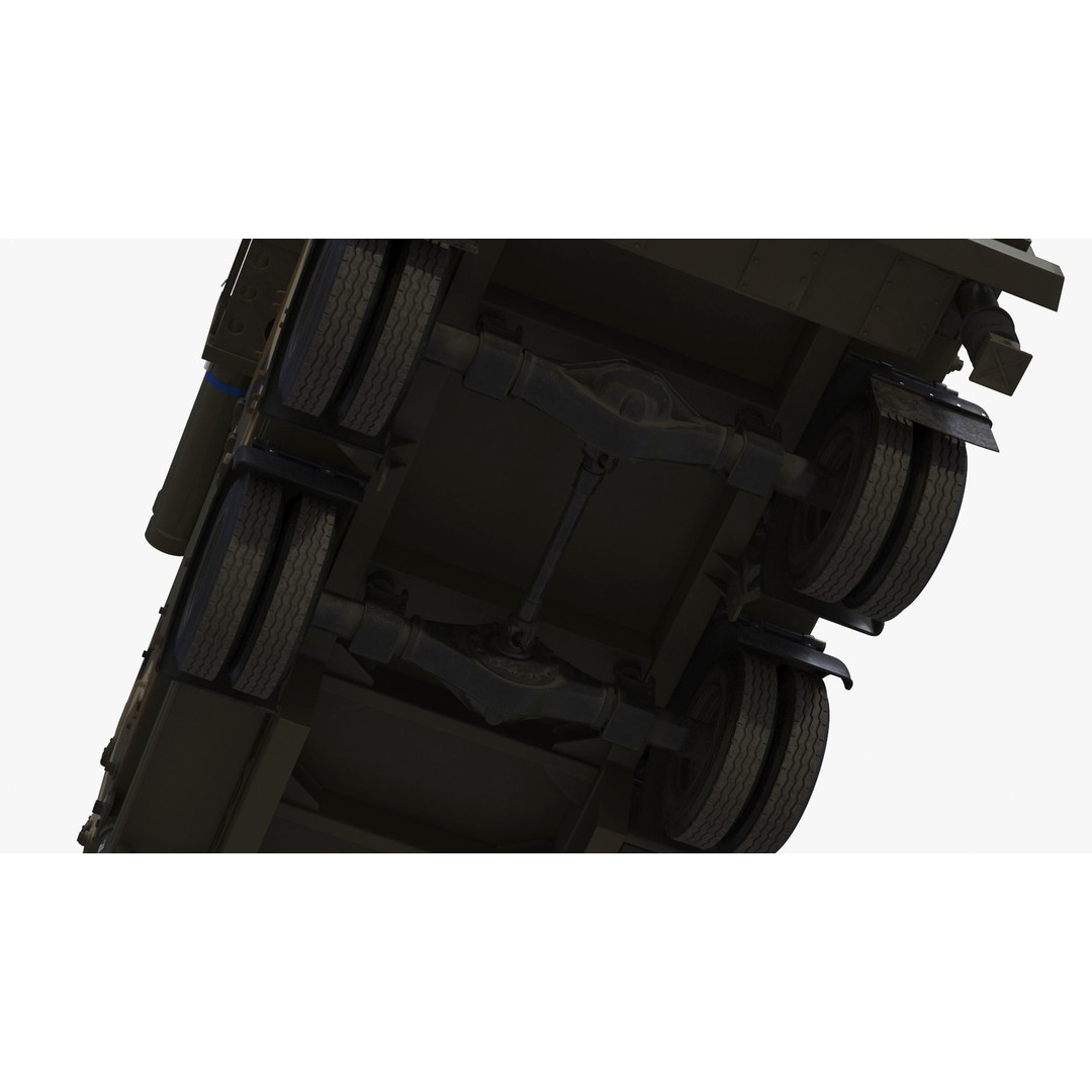Truck with Trailer Air Defense Missile Complex 3D Model – PBR Military Vehicle, FBX, OBJ - View 24
