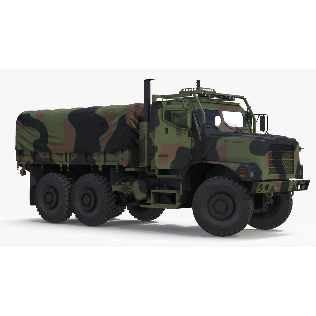 Truck with Trailer Air Defense Missile Complex 3D Model – PBR Military Vehicle, FBX, OBJ - View 27