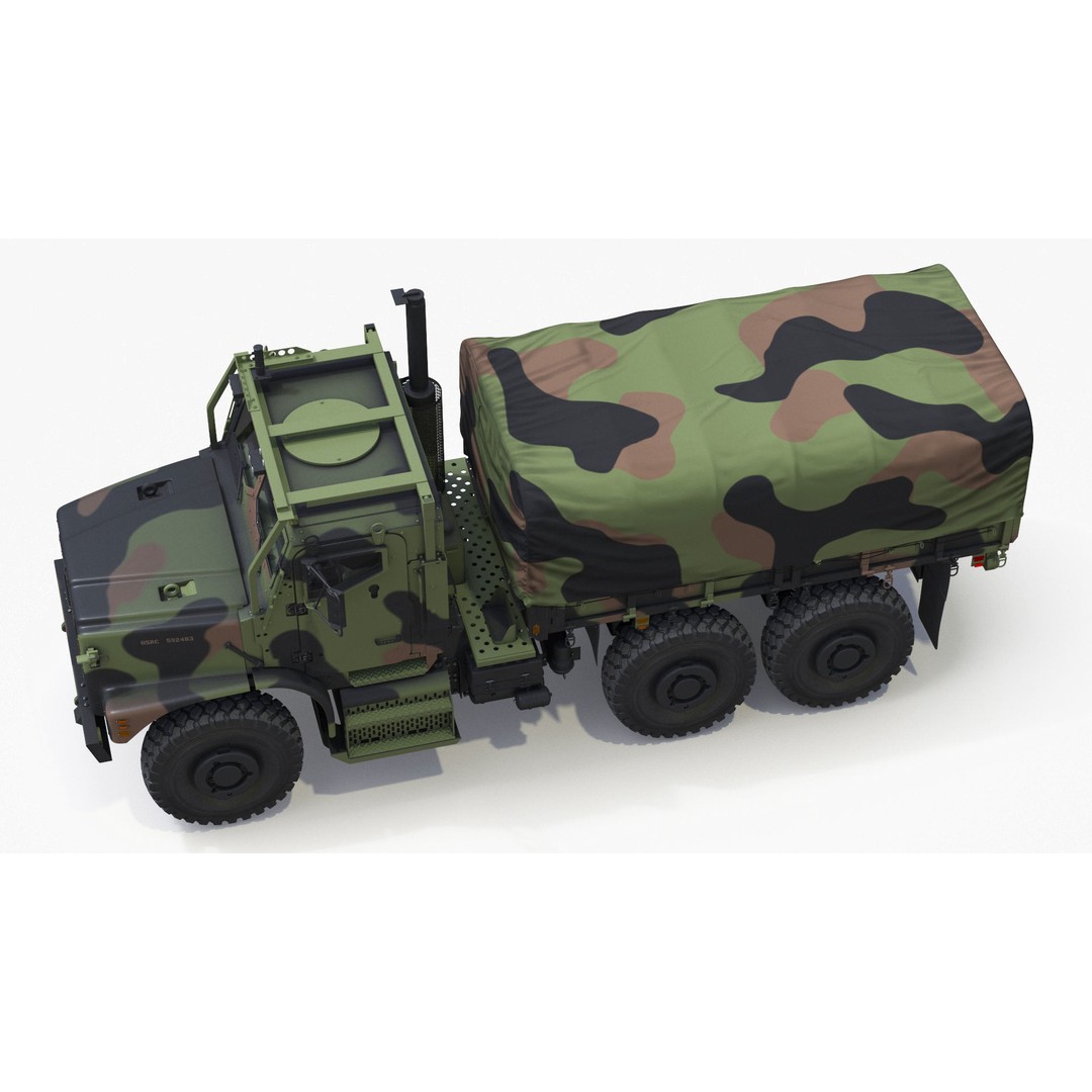 Truck with Trailer Air Defense Missile Complex 3D Model – PBR Military Vehicle, FBX, OBJ - View 29
