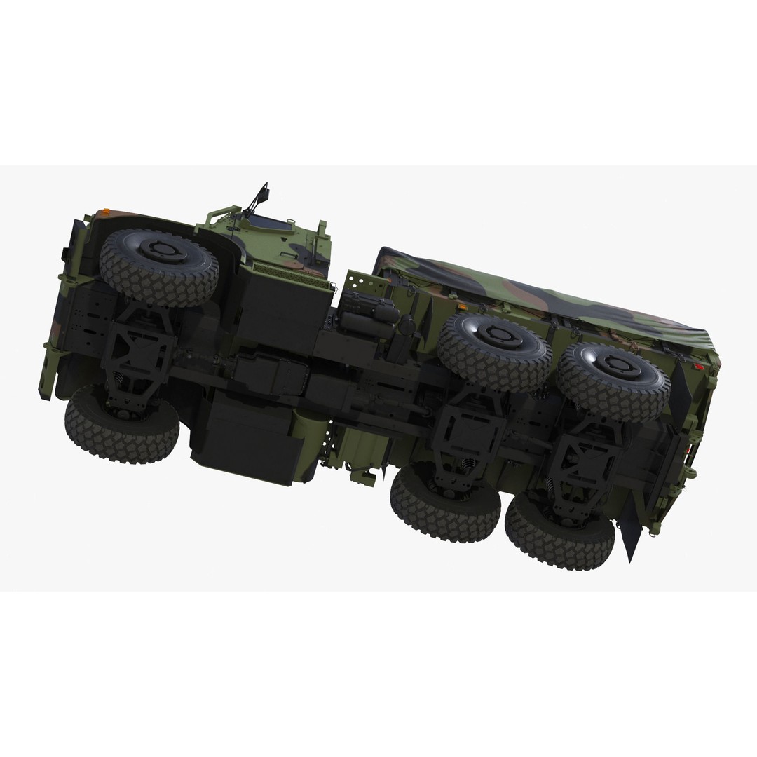 Truck with Trailer Air Defense Missile Complex 3D Model – PBR Military Vehicle, FBX, OBJ - View 30