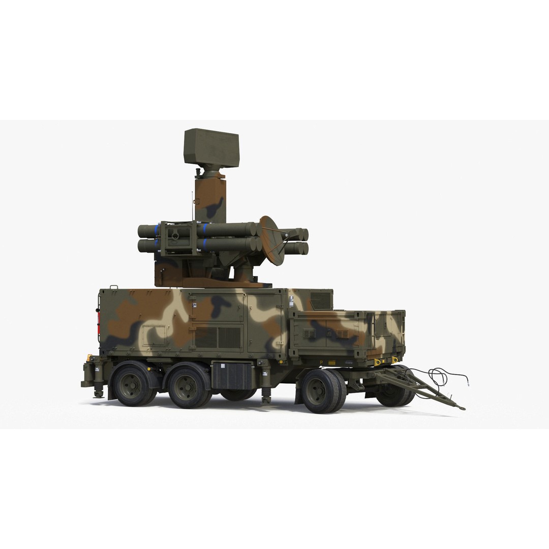 Truck with Trailer Air Defense Missile Complex 3D Model – PBR Military Vehicle, FBX, OBJ - View 31