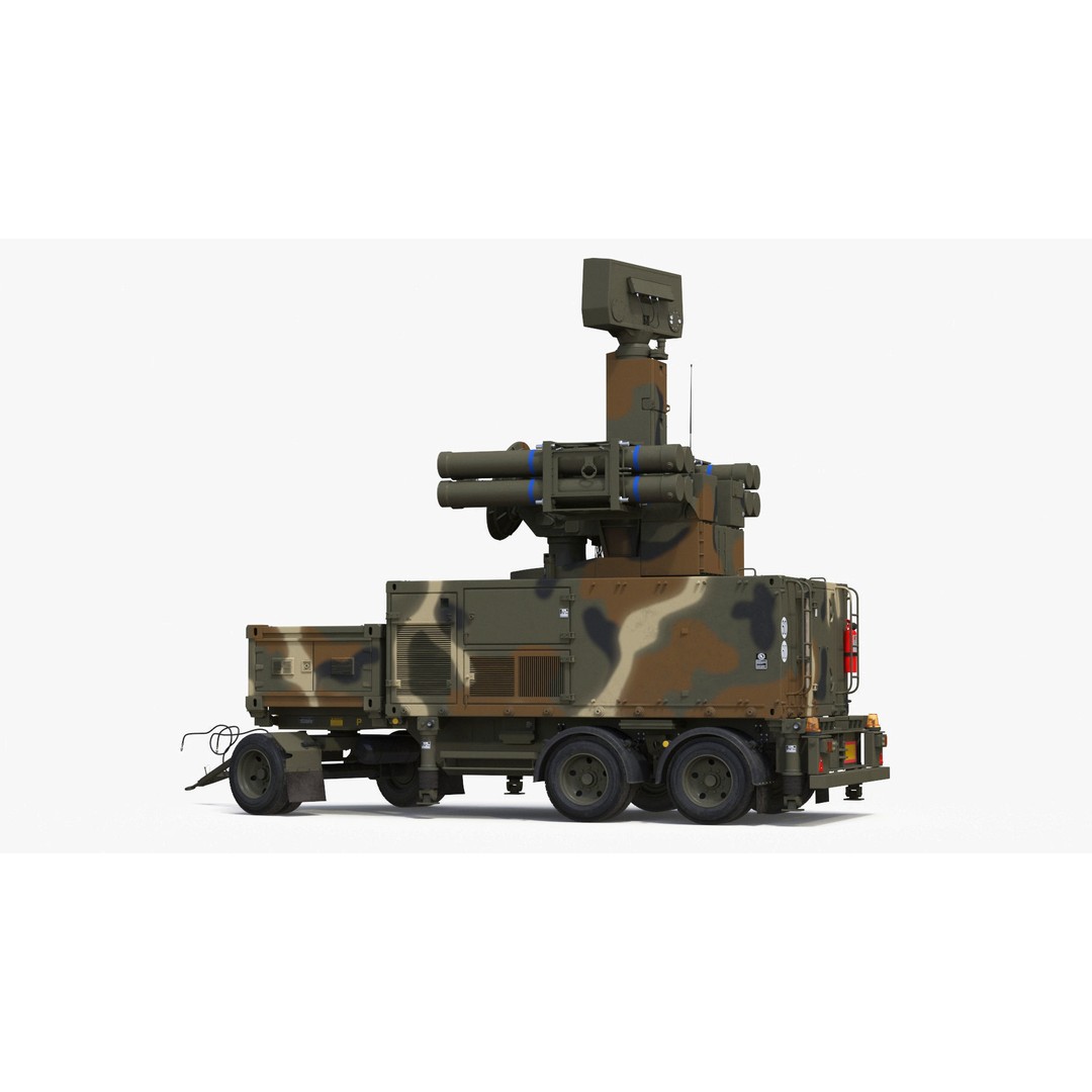 Truck with Trailer Air Defense Missile Complex 3D Model – PBR Military Vehicle, FBX, OBJ - View 32