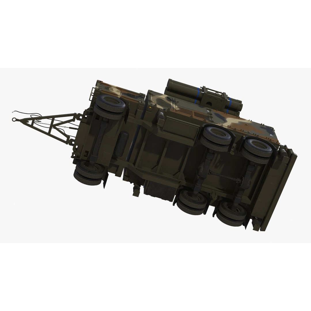Truck with Trailer Air Defense Missile Complex 3D Model – PBR Military Vehicle, FBX, OBJ - View 34