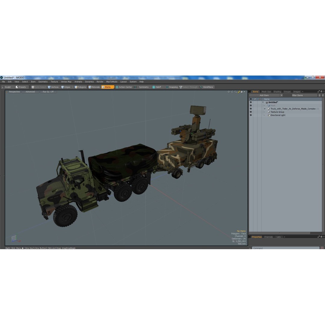 Truck with Trailer Air Defense Missile Complex 3D Model – PBR Military Vehicle, FBX, OBJ - View 42