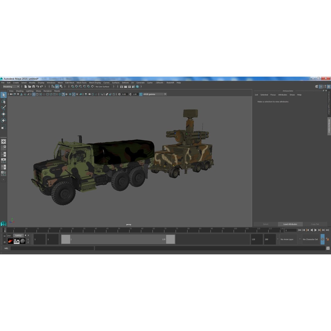 Truck with Trailer Air Defense Missile Complex 3D Model – PBR Military Vehicle, FBX, OBJ - View 44
