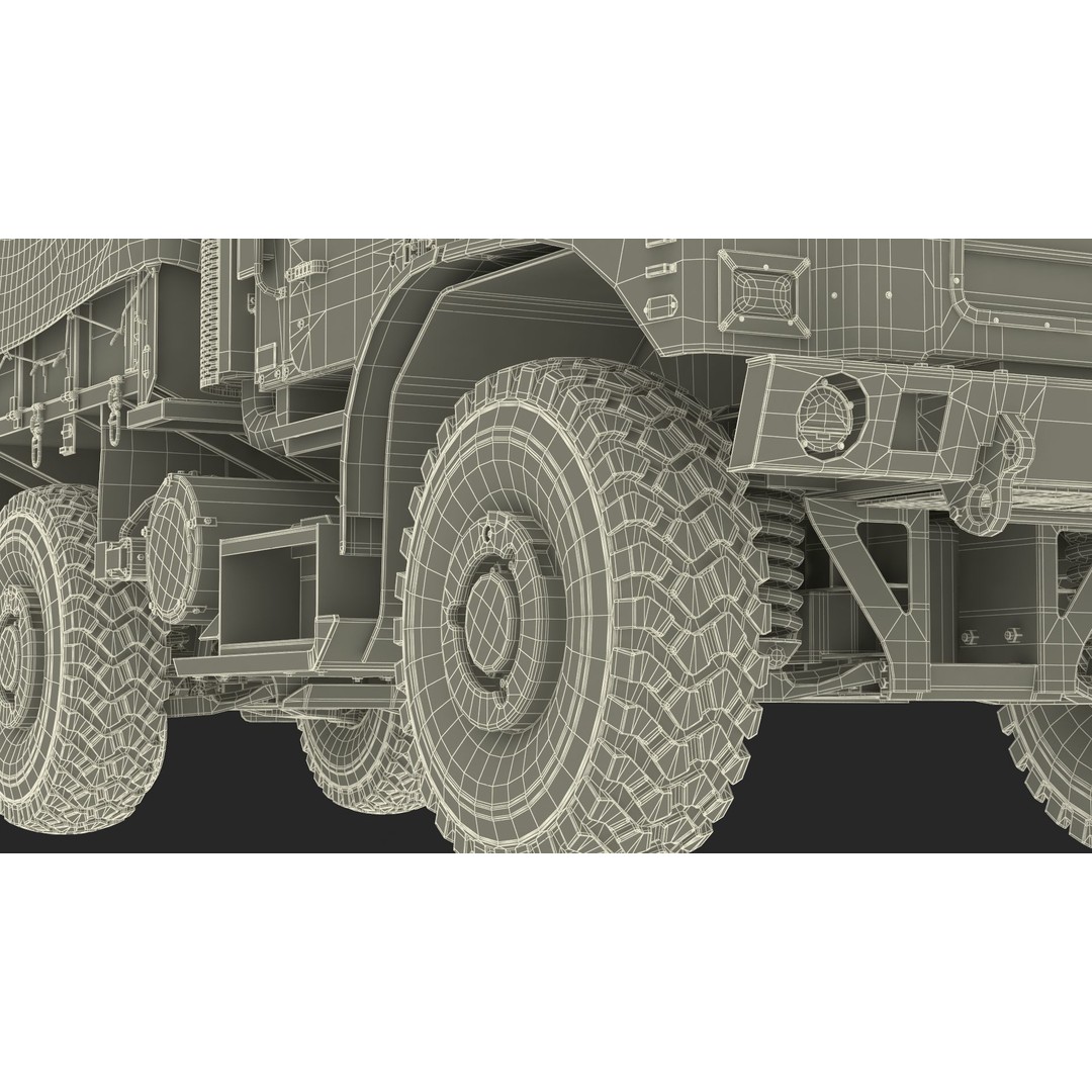 Truck with Trailer Air Defense Missile Complex 3D Model – PBR Military Vehicle, FBX, OBJ - View 50
