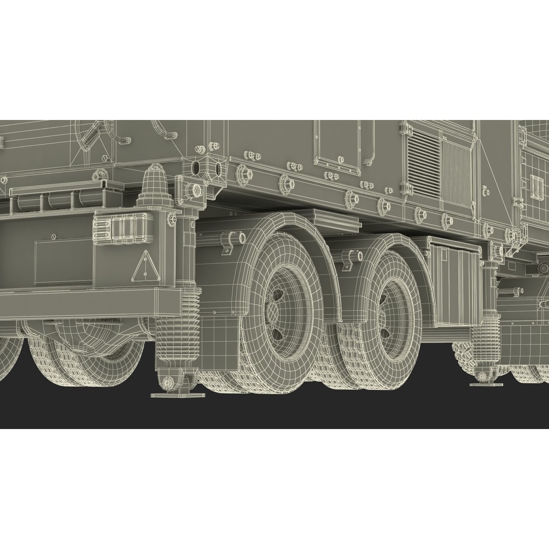 Truck with Trailer Air Defense Missile Complex 3D Model – PBR Military Vehicle, FBX, OBJ - View 52