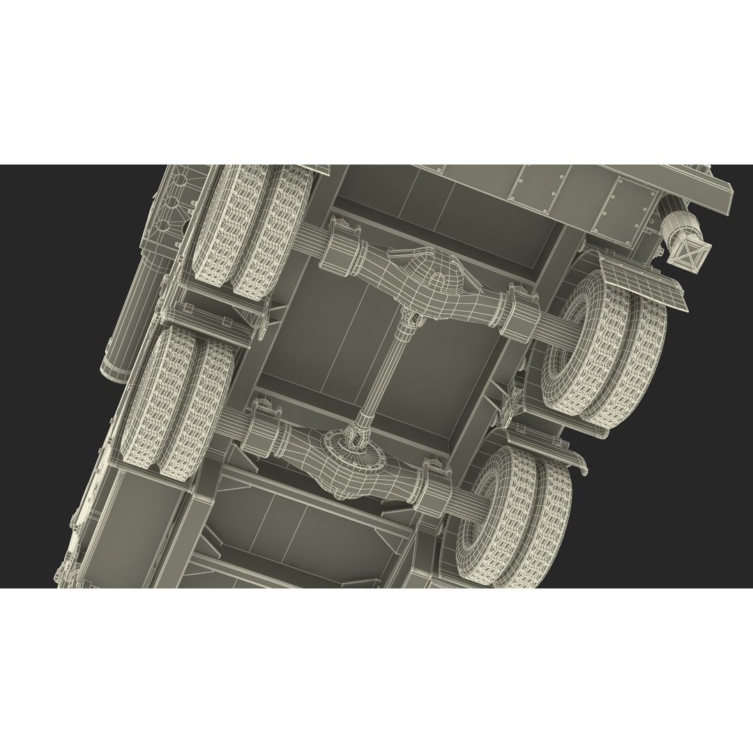 Truck with Trailer Air Defense Missile Complex 3D Model – PBR Military Vehicle, FBX, OBJ - View 55