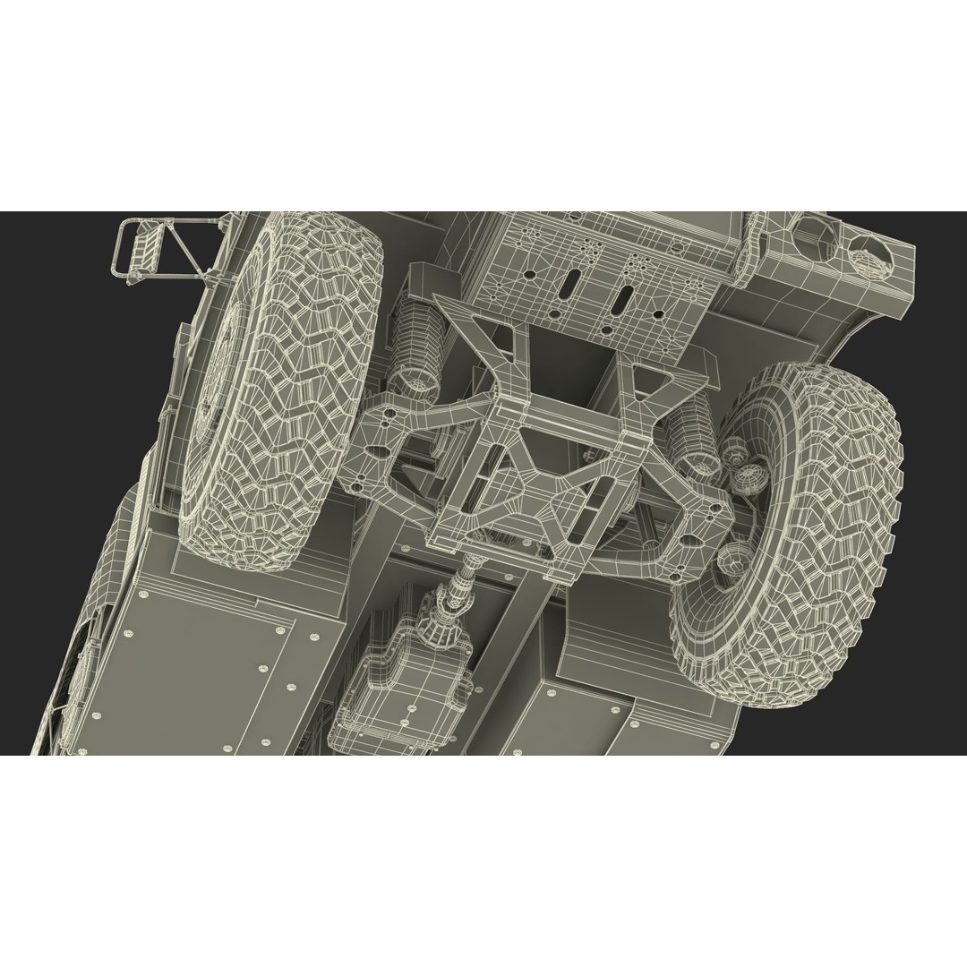 Truck with Trailer Air Defense Missile Complex 3D Model – PBR Military Vehicle, FBX, OBJ - View 56