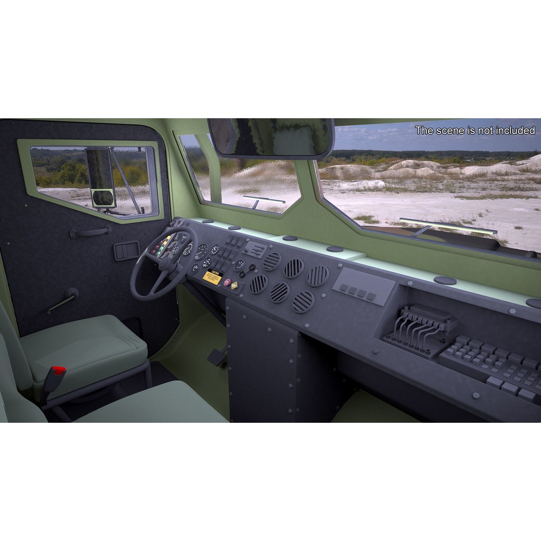 Truck with Trailer Air Defense Missile Complex 3D Model – PBR Military Vehicle, FBX, OBJ - View 6