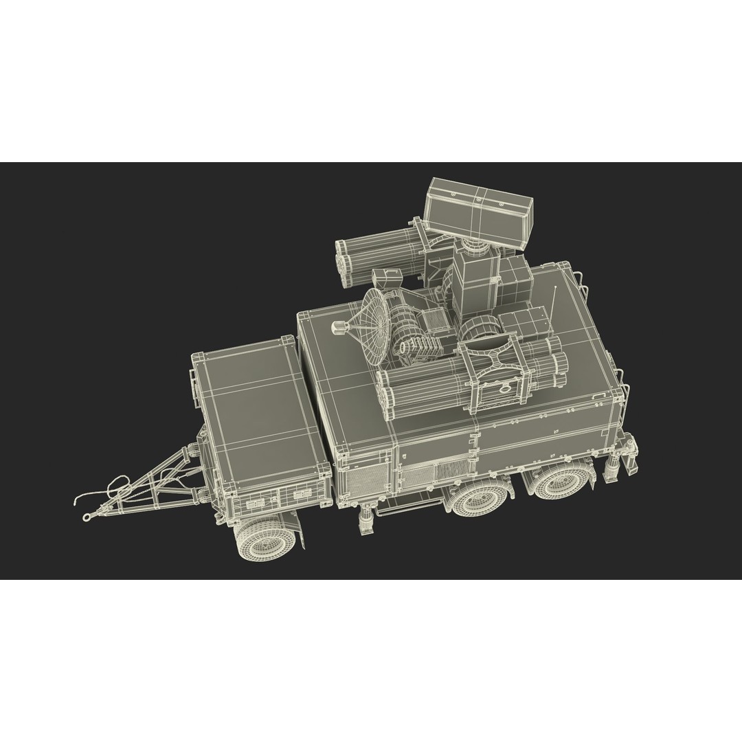Truck with Trailer Air Defense Missile Complex 3D Model – PBR Military Vehicle, FBX, OBJ - View 64