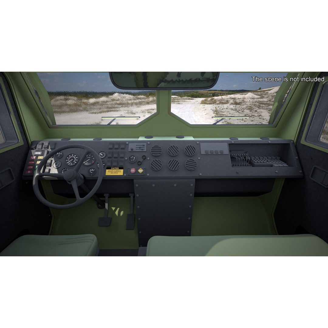 Truck with Trailer Air Defense Missile Complex 3D Model – PBR Military Vehicle, FBX, OBJ - View 7