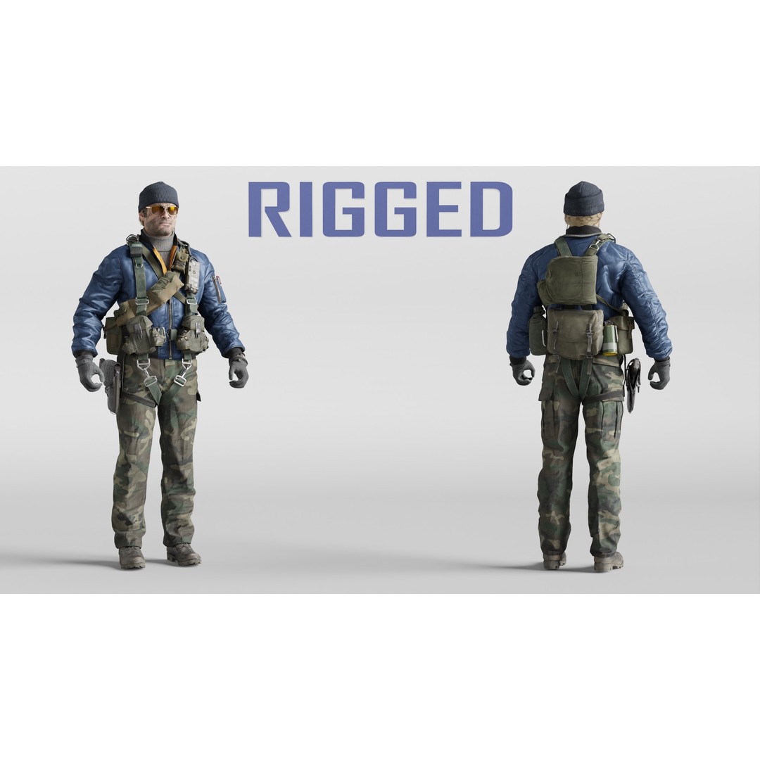 RUSSELL ADLER 3D Model – Rigged Low-Poly Game Character, FBX - View 9