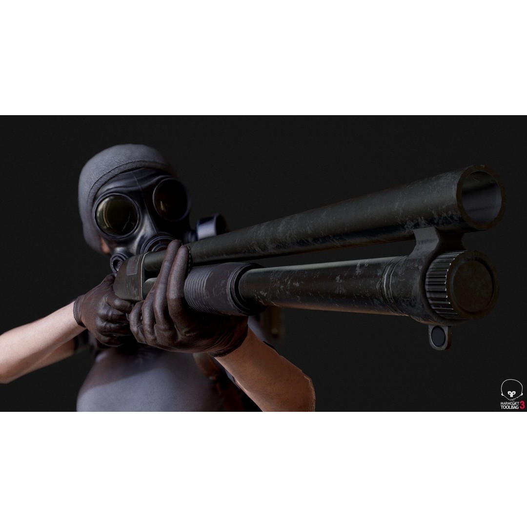 Female Survivor 3D Model – Low Poly Game-Ready Character with PBR Textures - View 17