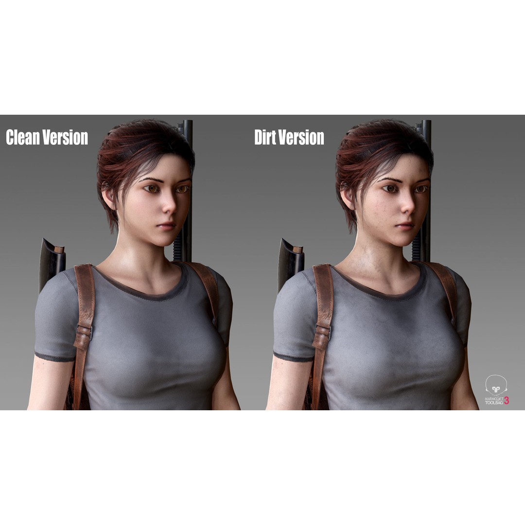 Female Survivor 3D Model – Low Poly Game-Ready Character with PBR Textures - View 8
