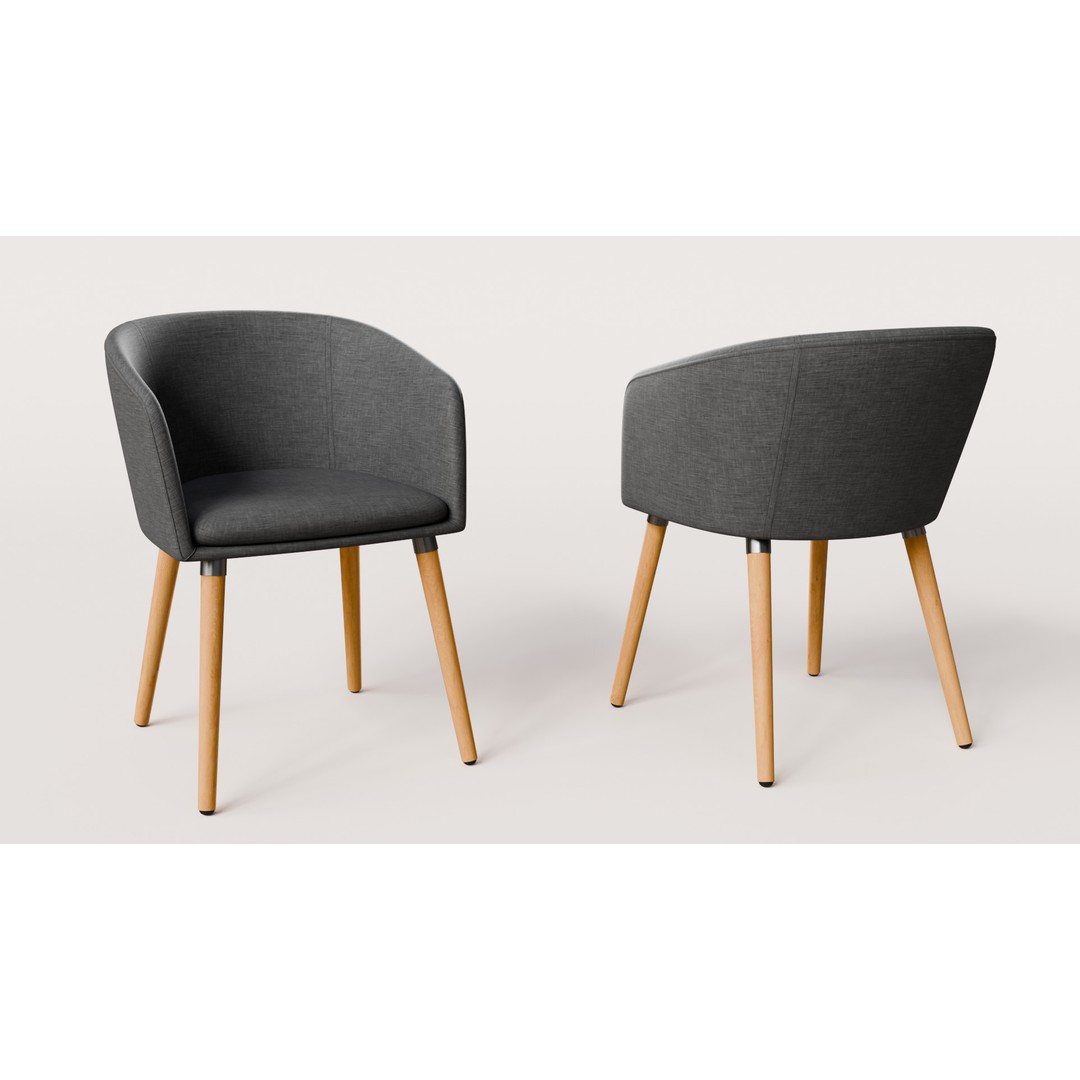 Realistic Dining Chair 3D Model – PBR Textures, FBX, Blender - View 3