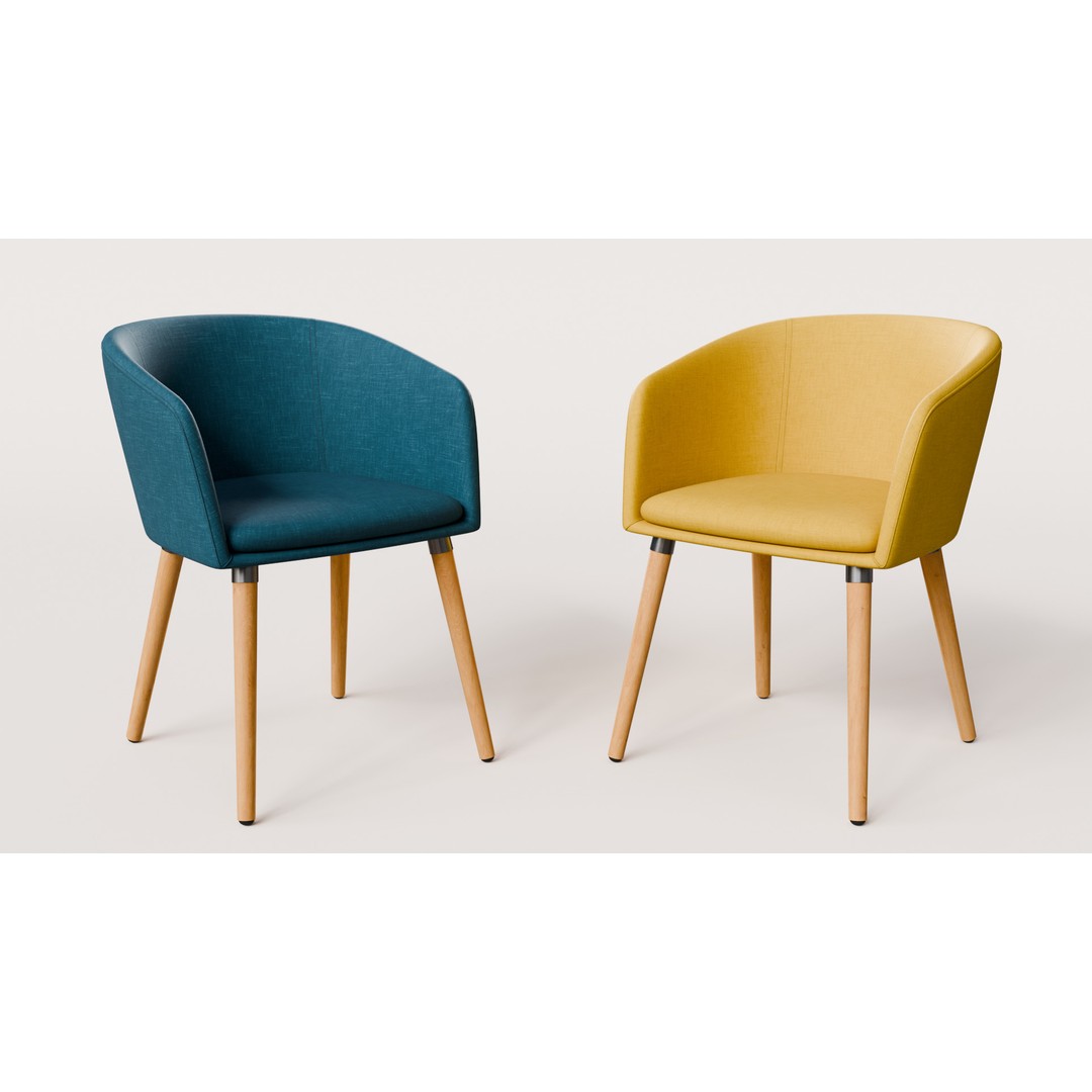 Realistic Dining Chair 3D Model – PBR Textures, FBX, Blender - View 5