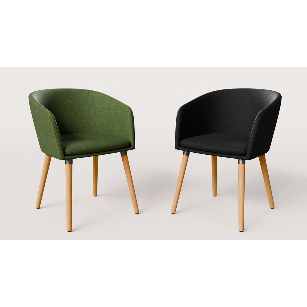 Realistic Dining Chair 3D Model – PBR Textures, FBX, Blender - View 6