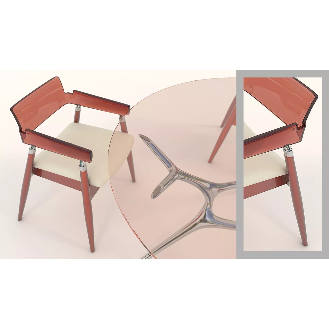 Sophisticated Modern Dining Set 3D Model – Elegant Furniture Collection, FBX - View 5